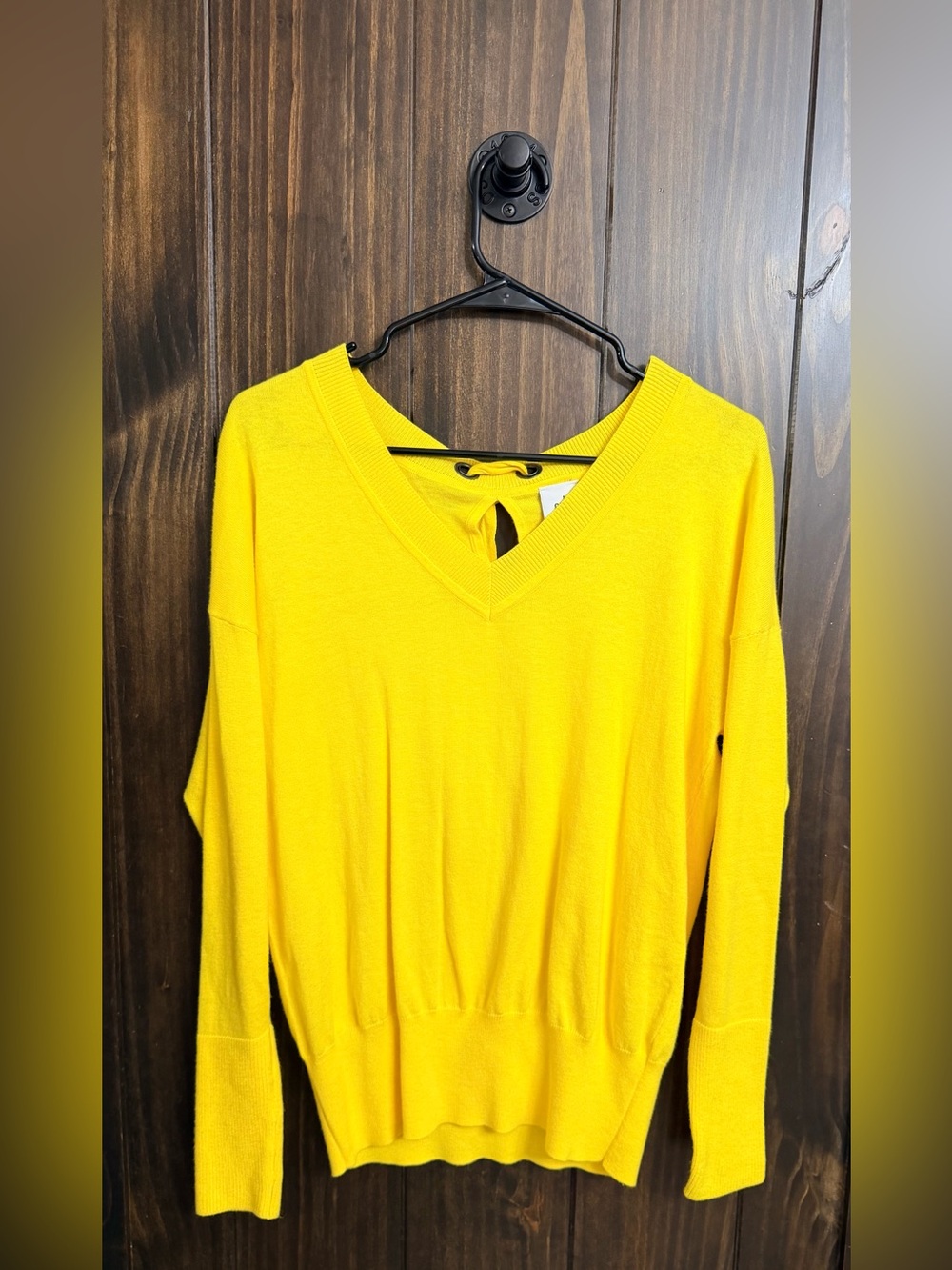 CAbi Bright Yellow V-Neck Pullover Sweater